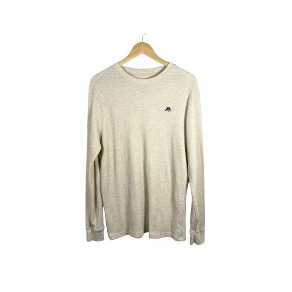 VINTAGE Y2K Aeropostale Men’s Waffle Knit Thermal Beige/Red Size L - Picture 1 of 6